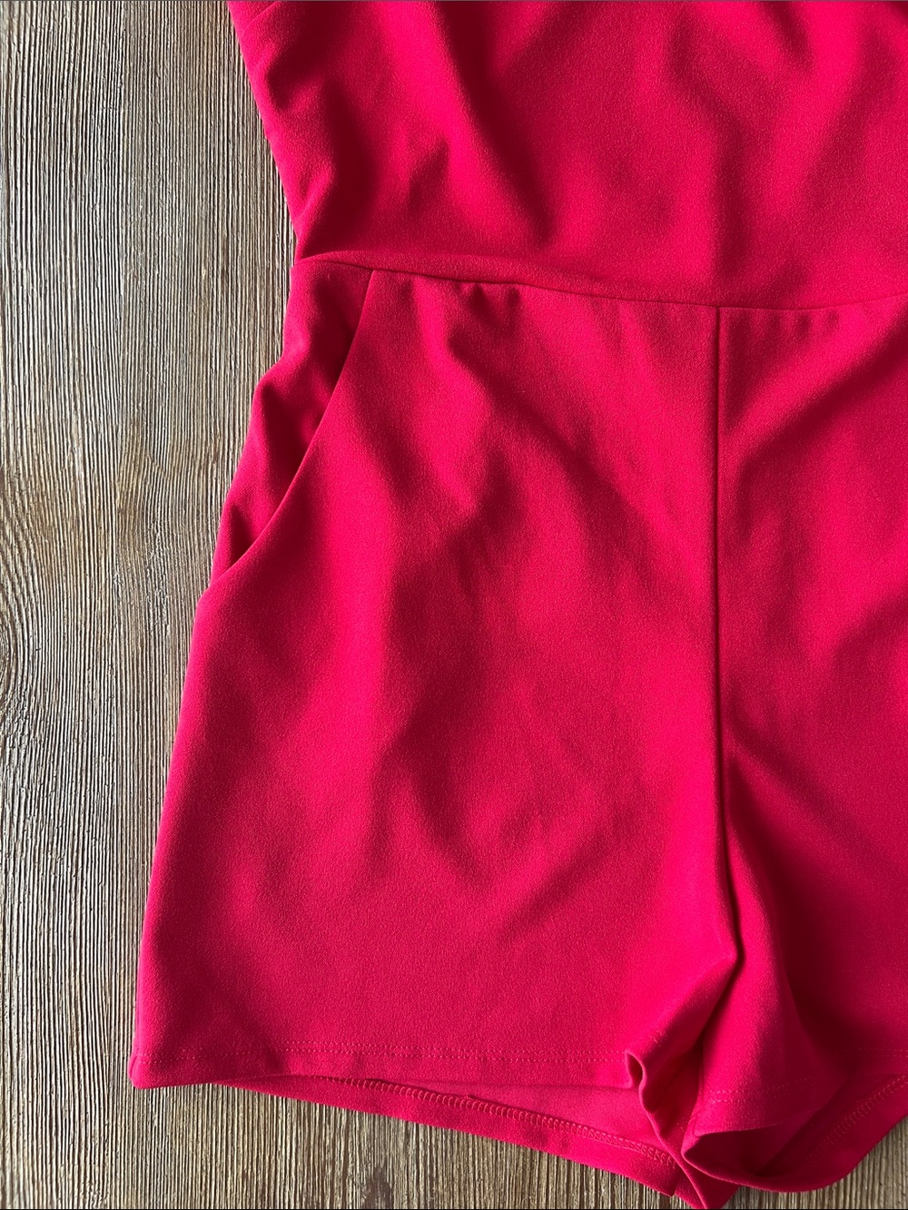 NWT Bright Red Cross-Back Romper - Picture 2 of 7